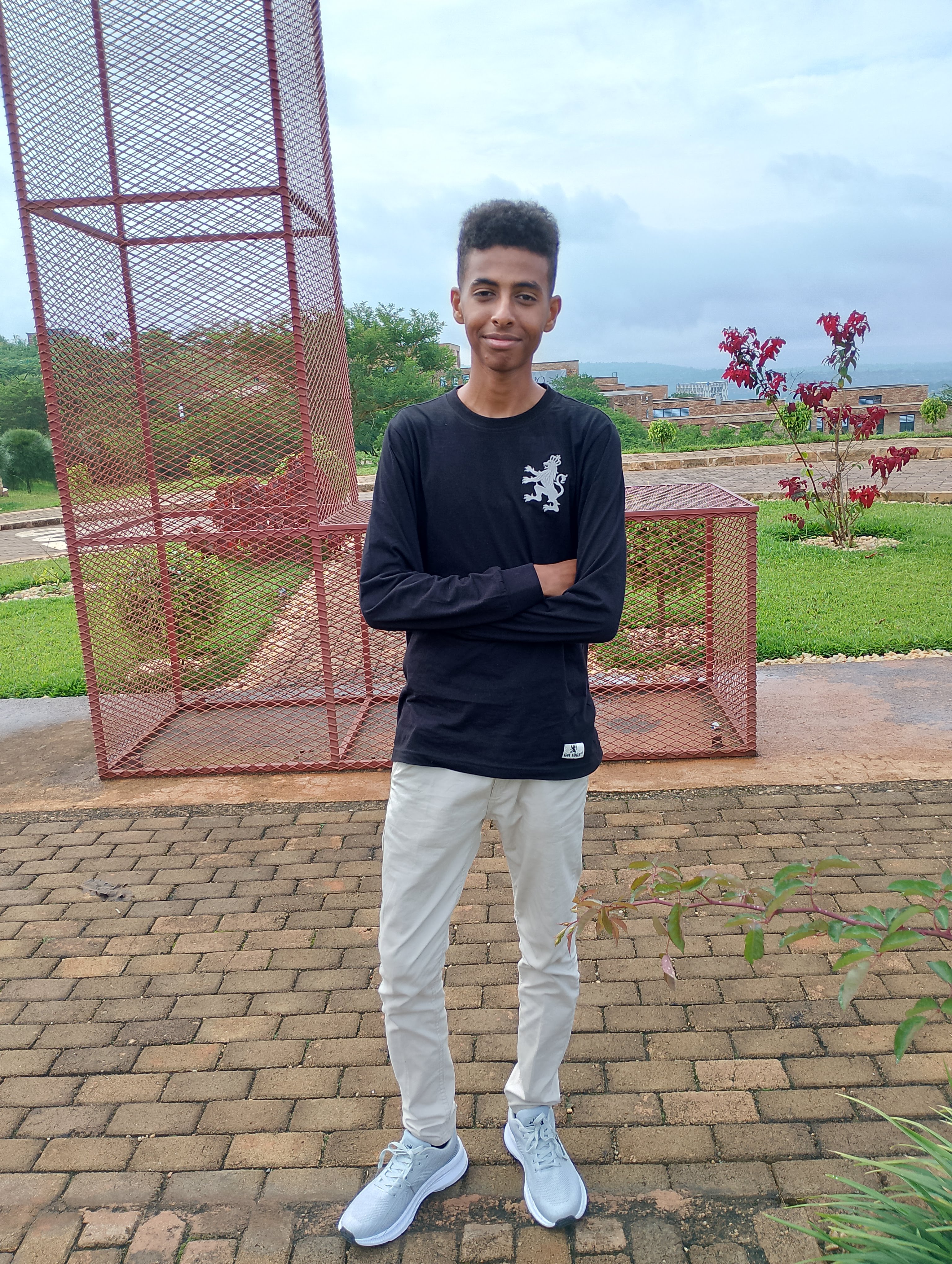 Mohamed selfie with grass in the background